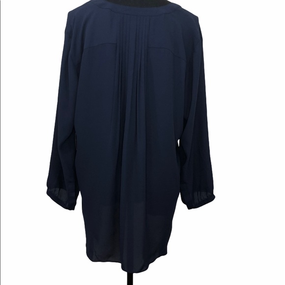JM Collection Split Neck Tunic - Picture 6 of 7